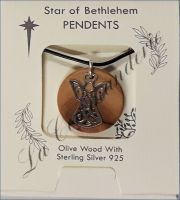 Pendentif bois d'olivier et argent 925